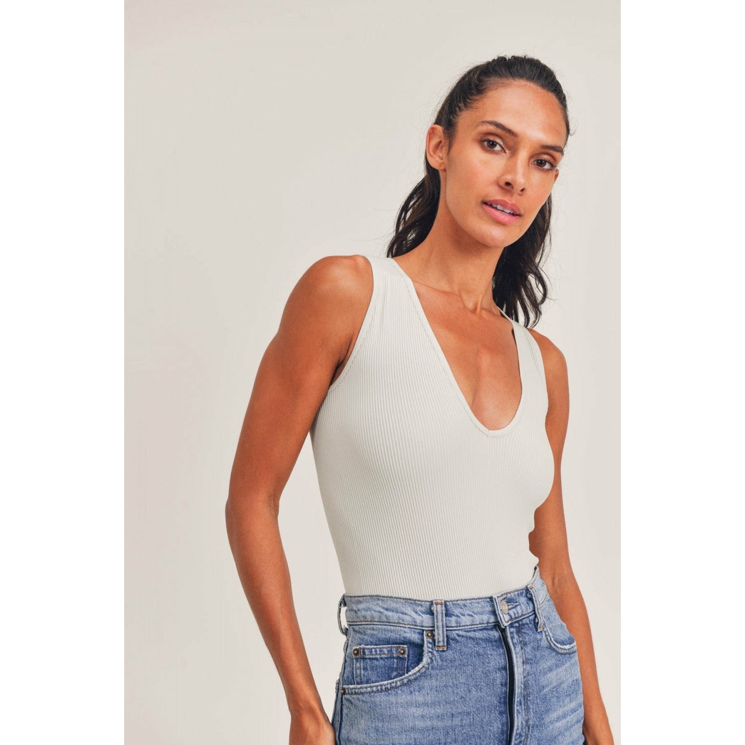 Capri White Surplice Cami Bodysuit - Elevate Your Summer Wardrobe