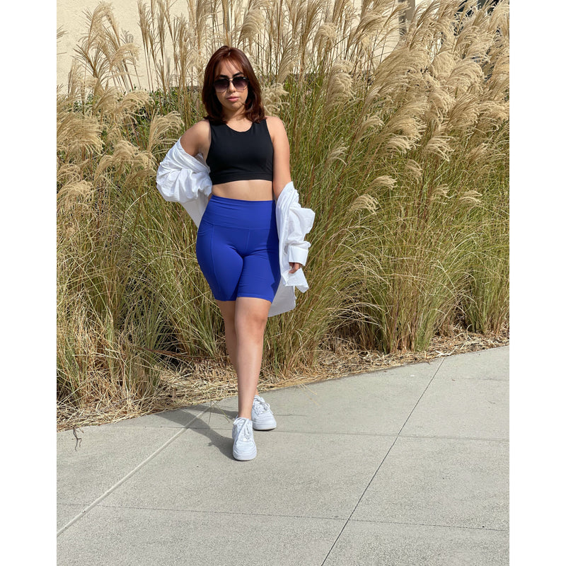 ROYAL BLUE BIKER SHORTS