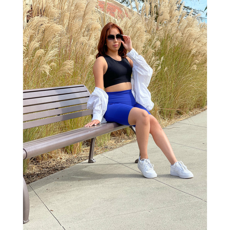 ROYAL BLUE BIKER SHORTS