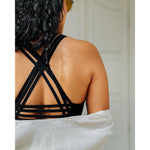 CRISS CROSS SPORTS BRA| BLACK