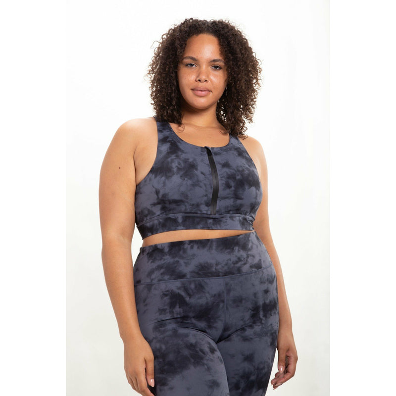 MOTION SPORTS BRA | DARK GREY TIE-DYE